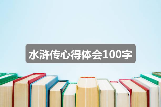水浒传心得体会100字(六篇)